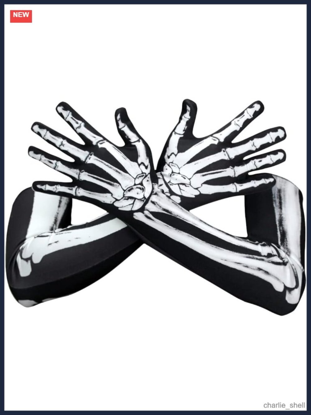 Long Skeleton Gloves Full Finger Costume Accessory Unisex